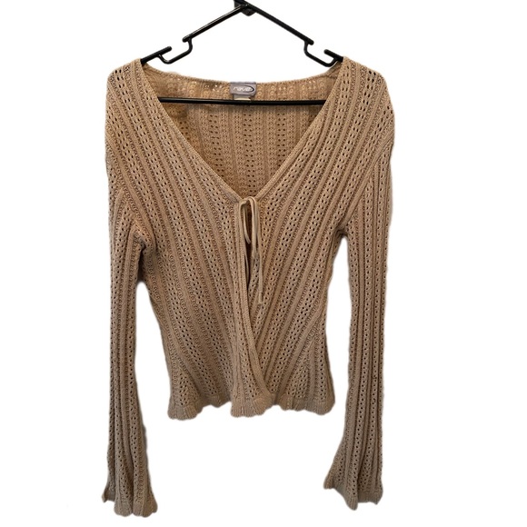 Rave, Tan knit sweater, jacket, cardigan, size medium - Picture 2 of 9